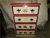 Small Red & White 4 Drawer Dresser
