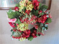 framed flower print w beautiful summer wreath