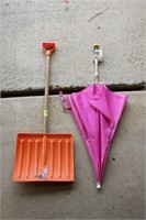 Chair umbrella, shovel