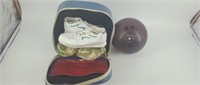Women's Bowling Ball and Shoes Leather Bag