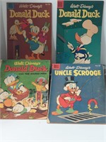 4 vintage DELL COMICS WALT DISNEY  DONALD DUCK,