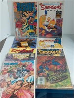 9 Comic Books 5 Simpsons, Spider-Man,  Wonder