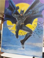 3'x4' canvas BATMAN PICTURE SIGNED NIGHTBIRD 2014