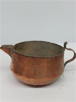 Hammered copper pour spout/handle pot