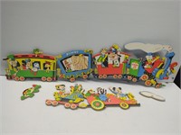Vintage Disney Productions cardboard train plaques