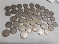 V nickels Liberty coins lot of 45 all good++