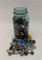 Jar Of marbles all sizes and colors