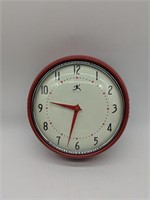 Infinity, Red Retro 9.5-Inch Metal Wall Clock,