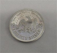 1oz .999 Fine Silver Round - 1983 A Mark
