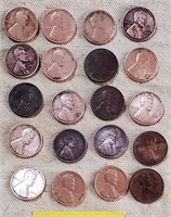 20 old Lincoln wheat cents 1920s 1930s