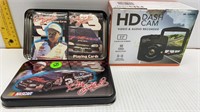DALE EARNHARDT CARDS & HD DASH CAM IN BOX