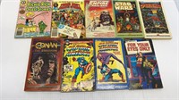 9 1980s PAPERBACK COMIC BOOKS