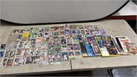 OVER 150 MLB TRADING CARDS W/ BASEBALL CARD MAGS