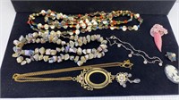 COSTUME NECKLACES & BRACELET + BROOCHES