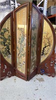 74" DOUIBLE SIDED 4 PANEL CARVED WOOD SCREEN