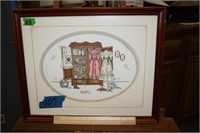 Armoire Needle Point  Framed