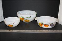 Fire King Bowls  3 w/Fruit Design