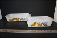 Fire King Baking Dishes 2 w/Fruit Design