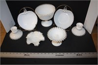 Fenton Silvercrest Compote Dishes& Candle Holders