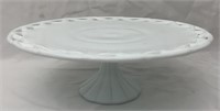 Vintage Milkglass Open Lace Cake Stand
