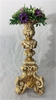 Candle Holder with Floral Candle Decoration