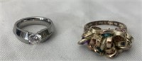 Stainless Steel Ring and Sterling Silver Ring