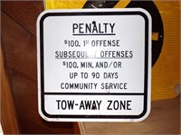 Penalty Tow Away Sign - 12"x12"