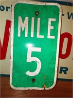 Mile 5 Metal Sign - 18"x10"