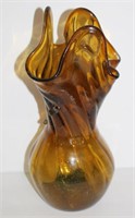 unique amber hand blown glass vase