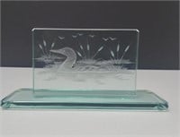 Prestige Glass, Etched Canadian Loon Sculpture