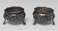 2 Sterling Silver Footed Salts, Hallmarked