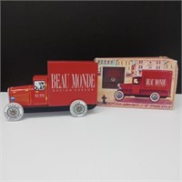 Beau Monde Tin Toy Old Truck Coin Bank