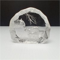Mats Jonasson Crystal Bear×Cubs Sculpture