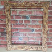 Antique Lg  Mirror Picture Plaster Wood Frame