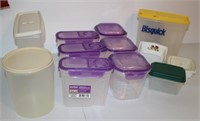 lot various storage containers