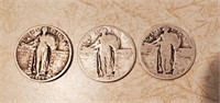 Lot of 3 Standing Quarters - 1925 & Others