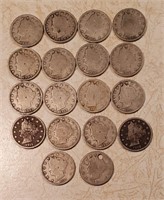 Lot of 16 V/Shield Nickels