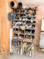 LOT OF RAW MATERIAL w/ WOOD RACK (*See Photos)