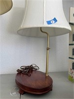 Brass and Wood Lamp