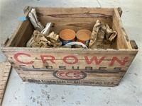 Vintage wood crate with nails