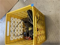 Milk crate with tools