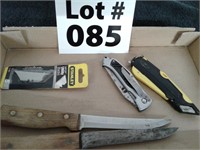 Utility blades pocket knife and knives