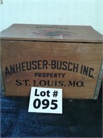 Antique Budweiser wooden box 18x12x11 1/2