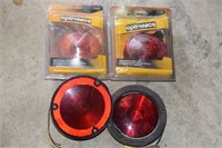 Pedestal- 4 Mount Signal Lights, 1 Orange 3 Red