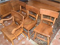 5 Wooden Chairs, 2 are Captains