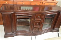 Curved Front, Beveled Glass Cabinet with 2 End
