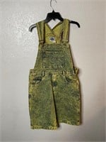 Vintage Essentials Yellow Denim Overall Shorts
