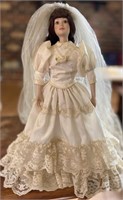 Vintage J. Belle Wedding Bride Porcelain Doll 1993
