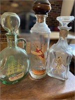 (3) Vtg. Old Fitzgerald Glass Decanters