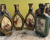 Set of 4 Beam’s Choice Wildlife themed decanters